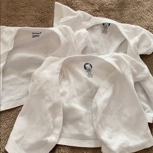 Three o-3 month white button shirts